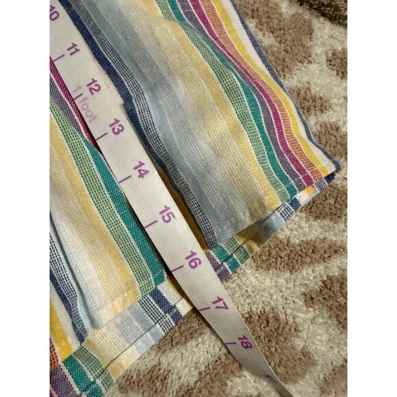 Hummingbird SZ Large Women‎ Linen Blend Striped Rainbow Muted Neutral Shorts - Picture 8 of 8